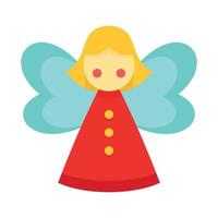 Xmas fairy icon, flat style vector