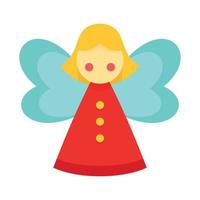 Xmas fairy icon, flat style vector