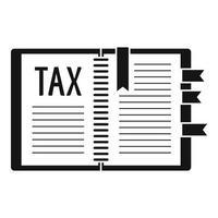 Book of tax icon, simple style vector
