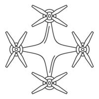 Copter drone icon, outline style vector