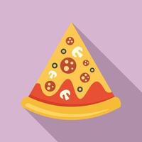 Mozzarella pizza slice icon, flat style vector