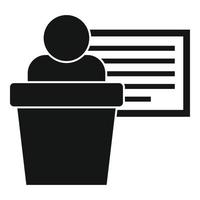 Business training client speaker icon, simple style vector