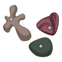 Climbing stone element icon, cartoon style vector