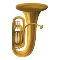 Trombone icon, cartoon style vector
