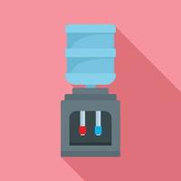 Office water filter bottle icon, flat style vector