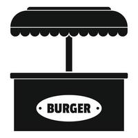 Burger selling icon, simple style. vector