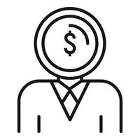 Millionaire man avatar icon, outline style vector