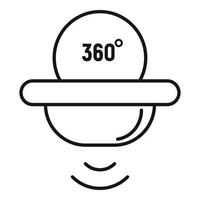 Icono de sensor de movimiento 360, estilo de esquema vector