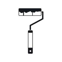 Paint roller icon, simple style vector