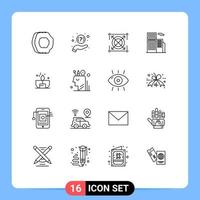 16 Thematic Vector Outlines and Editable Symbols of candle real support estate pack Editable Vector Design Elements