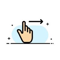 Finger Gestures Right Slide Swipe  Business Flat Line Filled Icon Vector Banner Template