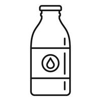 icono de botella de vidrio de leche, estilo de esquema vector