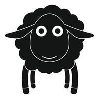 Face of sheep icon, simple style vector