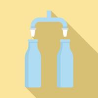 vierta el icono de línea de fábrica de leche, estilo plano vector