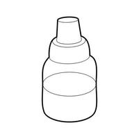 Bottle with pipette for vaping icon, outline style vector