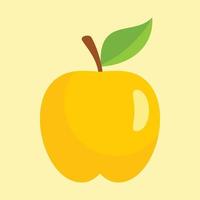 icono de manzana dorada, estilo plano vector