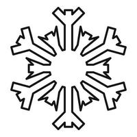 December snowflake icon, outline style vector