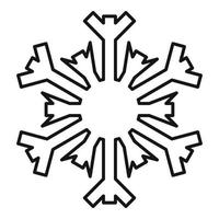 icono de copo de nieve de diciembre, estilo de esquema vector