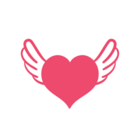 coeur avec des ailes. concept d'amour romantique de la saint-valentin. png