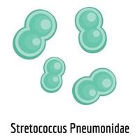 Stretococcus pneumonidae icon, cartoon style. vector