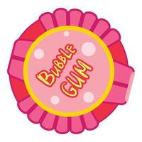 Pink bubble gum box icon, cartoon style vector