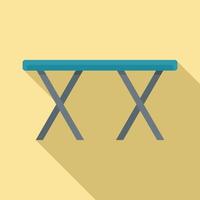 Folding metal table icon, flat style vector
