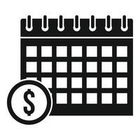 Calendar utilities icon, simple style vector