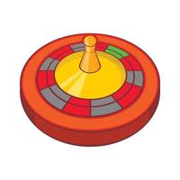 Roulette in casino icon, cartoon style vector