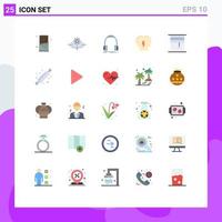 Set of 25 Modern UI Icons Symbols Signs for curtain people audio in studio Editable Vector Design Elements