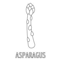 Asparagus icon, outline style. vector