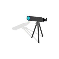 icono de telescopio, estilo 3d isométrico vector