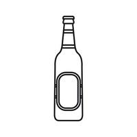 icono de botella de cerveza, estilo de esquema vector