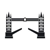 Tower bridge icon, simple style vector