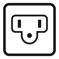 Type b power socket icon, simple style vector