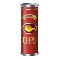 Chips box icon, cartoon style vector