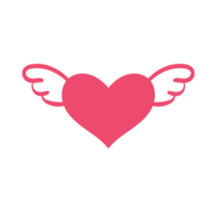 Heart with wings. Romantic valentine's day love concept. png