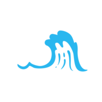 blue water wave line icon in the sea png