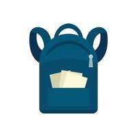 icono de mochila de estudiante, estilo plano vector