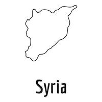 siria mapa línea delgada vector simple