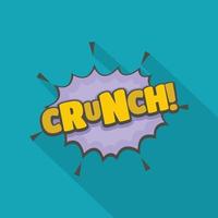 Comic boom crunch icon, flat style vector