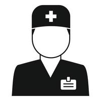 icono de médico de hospital, estilo simple vector