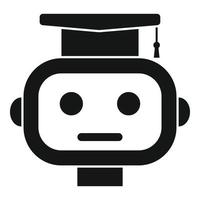 icono de robot ai graduado, estilo simple vector