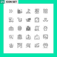 Mobile Interface Line Set of 25 Pictograms of emc cream patrick lotus sport Editable Vector Design Elements