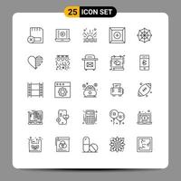 Universal Icon Symbols Group of 25 Modern Lines of halloween new video play box sunrise Editable Vector Design Elements