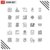 Pack of 25 creative Lines of up arrow road touch mobile Editable Vector Design Elements