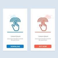 Double Gestures Hand Tab  Blue and Red Download and Buy Now web Widget Card Template vector