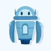 cute blue robot character mascot isolated on white background. vector
