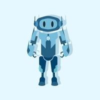 cute blue robot character mascot isolated on white background. vector