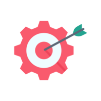 Arrows shot to the center of the target. business goal setting concept png