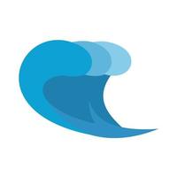 Wave surf icon, flat style vector